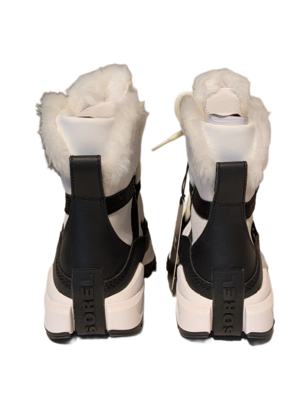 Sorel Ona RMX Glacy WP 1988611-3Sorel Women's White and Black Fur-Trim Snow Boot - Picture 3 of 9